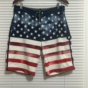 Hurley Phantom Board Shorts
Mens 30 Patriot Swim USA Flag
Stars Stripes Stretch